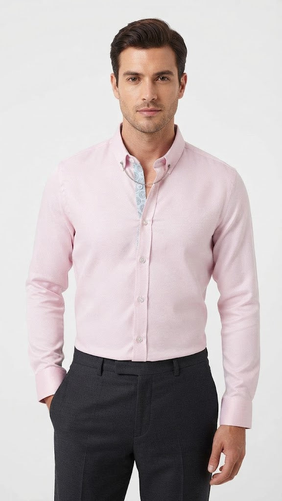 Camisa Rosa Clara Selecetd Hombre 8831