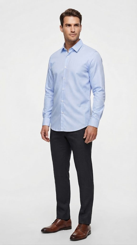 Camisa  Selected Azul Hombre 9762