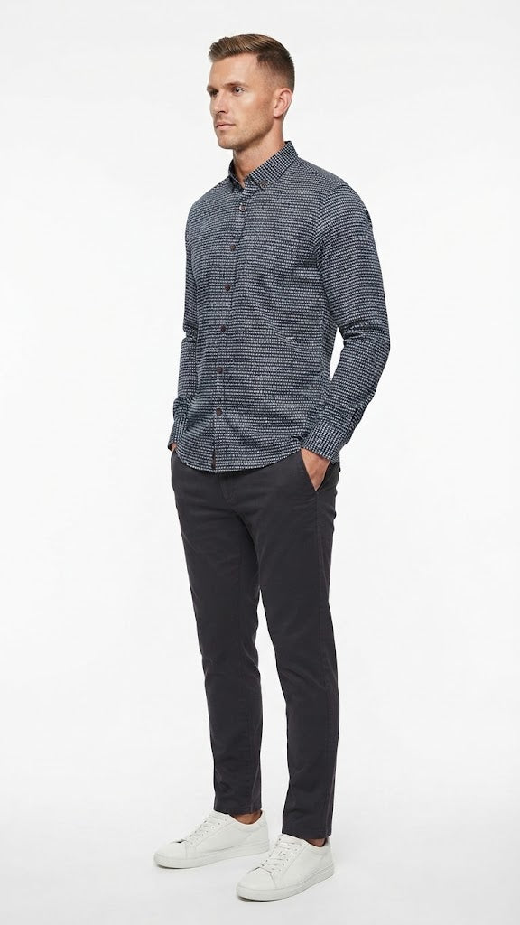 Camisa Azul Marino Selected Hombre  9190