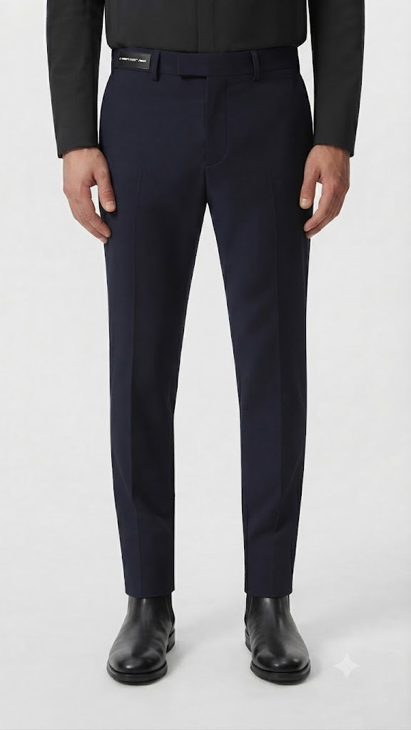 Pantalon Casual Selected Tejido Italiano De Lujo Azul Electrico Hombre