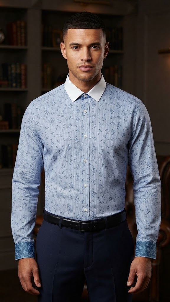 Camisa Morado Arándano Selected Hombre 5734