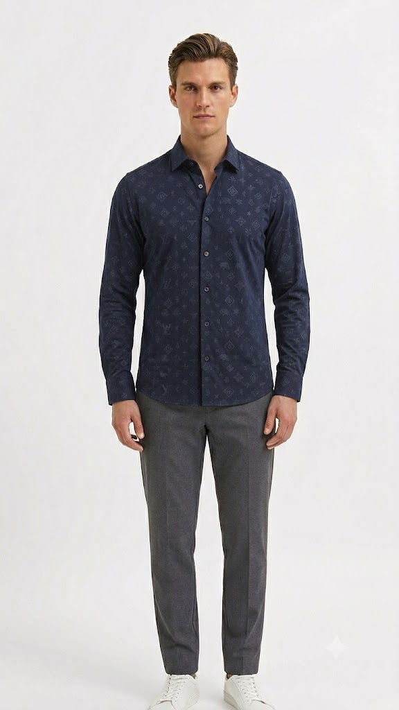 Camisa  Selected Azul Marino Hombre 8283