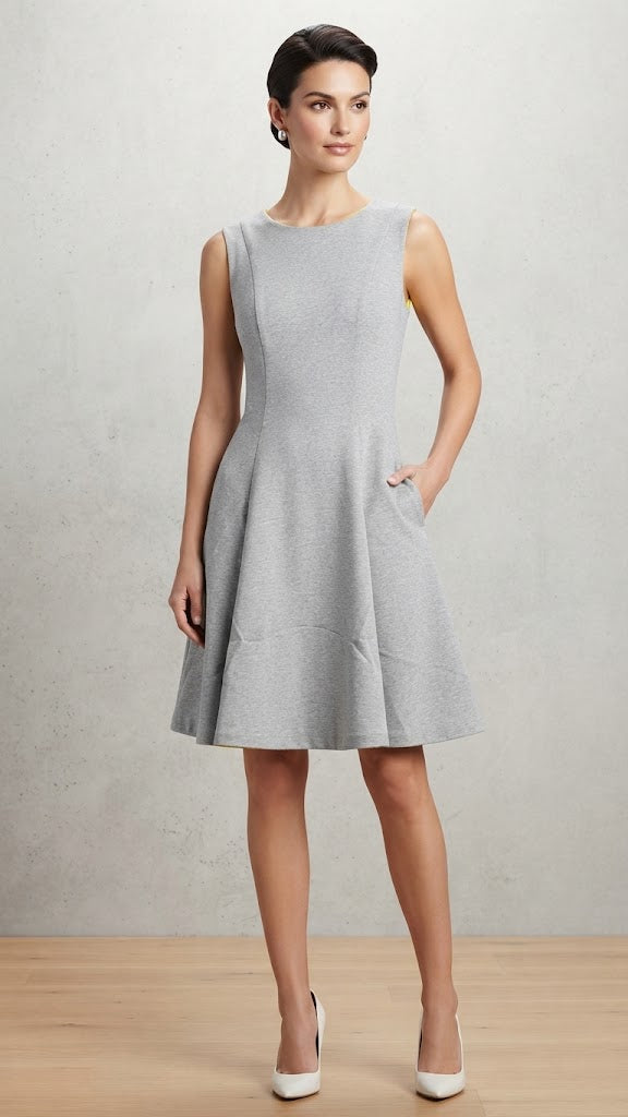 Vestido Gris Claro Jaspeado Selected Mujer 9856