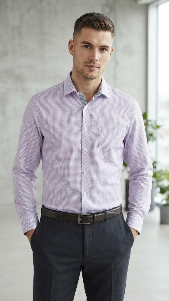 Camisa Morado Selected Hombre 5686