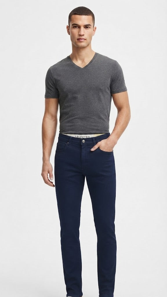 Jeans Denim Azul Oscuro Seleceted Hombre 0288