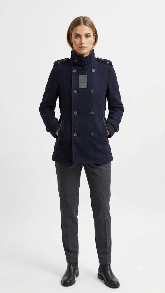 Abrigo Azul Marino Selected Unisex 6945