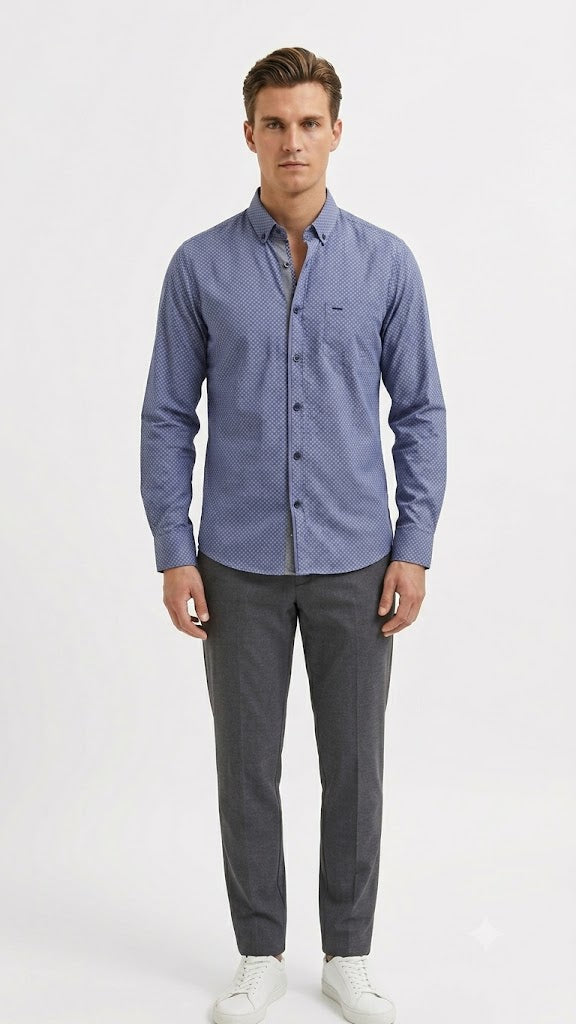 Camisa  Selected Azul Marino Hombre 2472