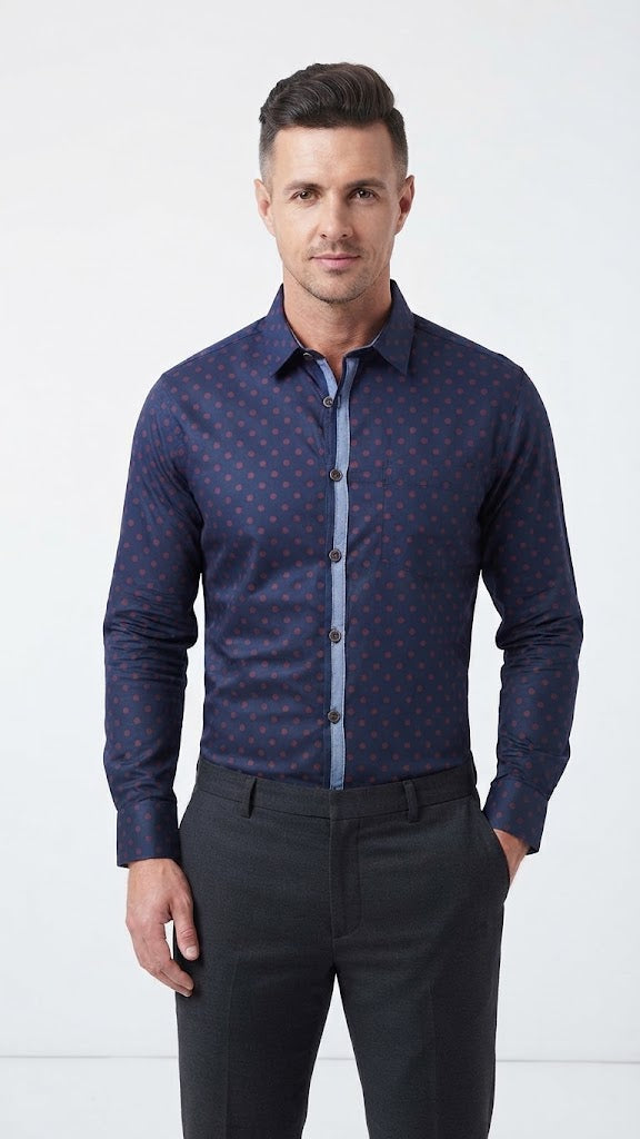 Camisa Azul Marino Selected Hombre 7799