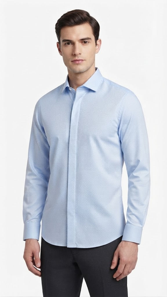 Camisa Azul Celeste Selected Hombre 3562