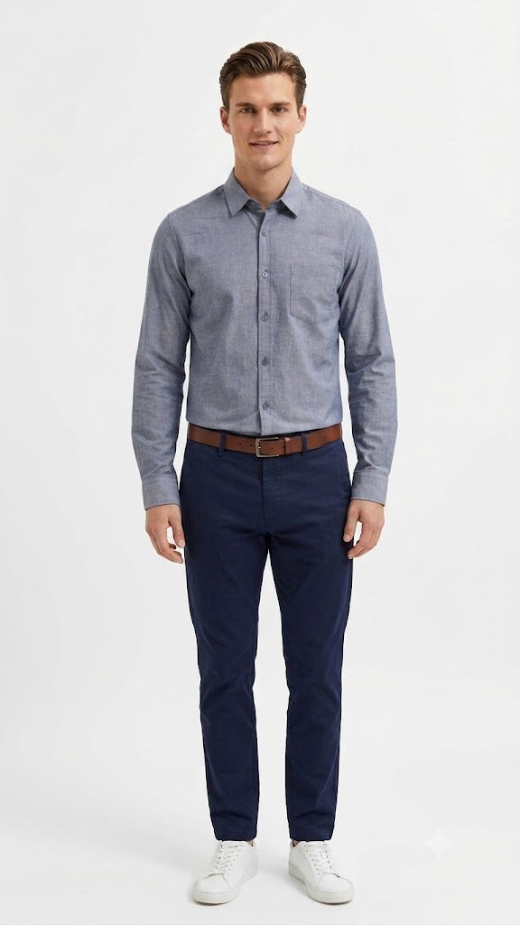 Camisa  Selected Azul Marino Hombre 3690