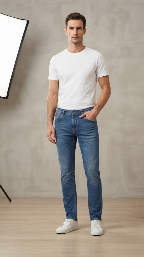 Jeans Denim Azul Medio Seleceted Hombre 1402