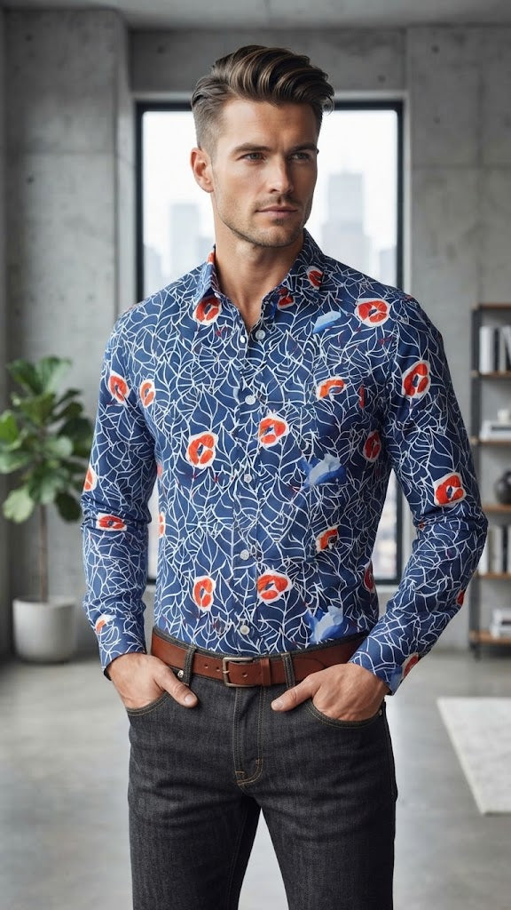 Camisa Azul Océano Selected Hombre 4652