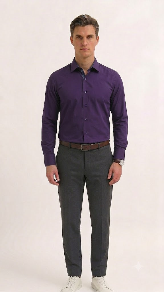Camisa  Selected  Morado Hombre 8605