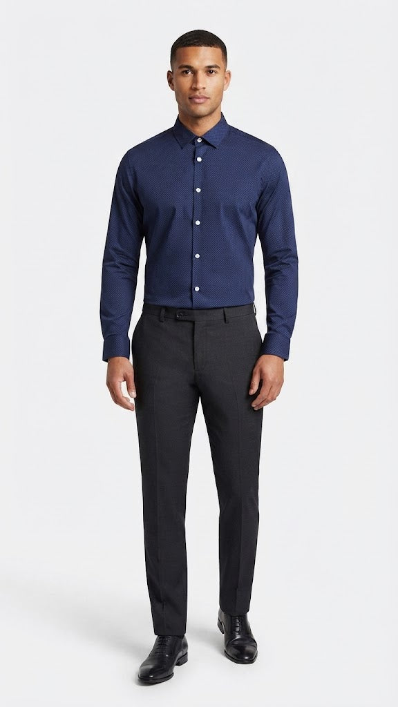 Camisa  Selected Azul Marino Hombre 9717