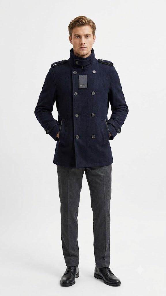 Abrigo Azul Marino Selected Unisex 6945