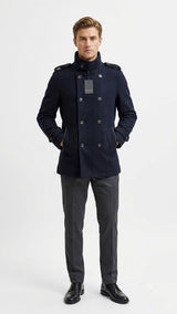 Abrigo Azul Marino Selected Unisex 6945