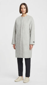 Abrigo Lana Gris Claro Selected Mujer 6149