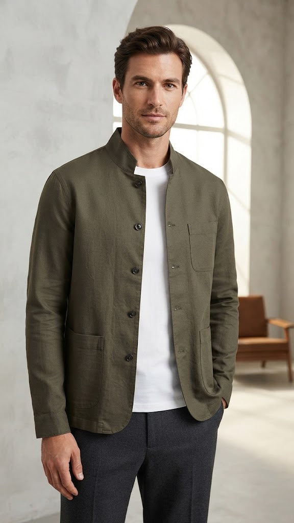 Camisa Olivo Vrede Selected Hombre 0206