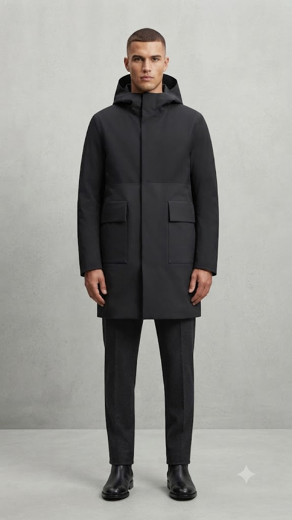 Abrigo Negro Selected  Hombre