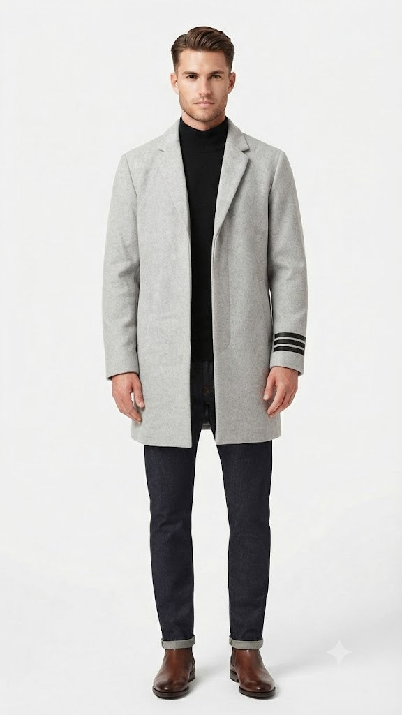 Abrigo Gris Selected  Hombre