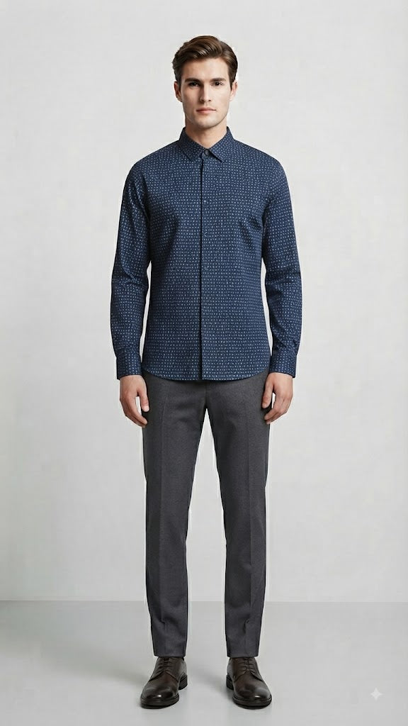 Camisa Azul Electrico Selected Hombre 0843