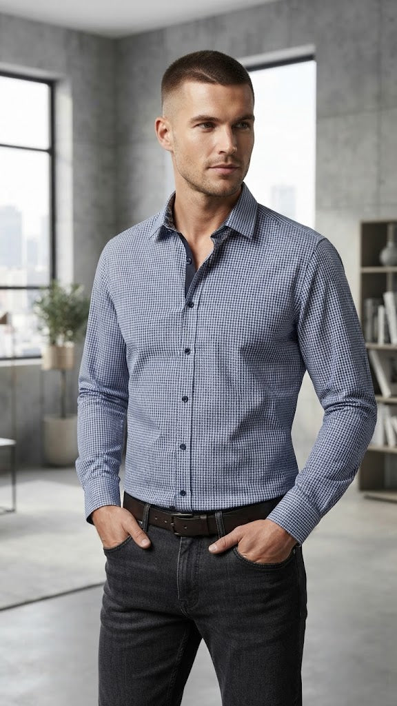 Camisa Azul Oscuro Selected Hombre 2814