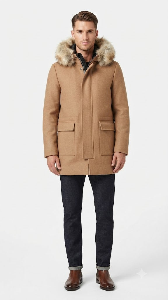 Abrigo Lana Selected Coco Costado Hombre 7967