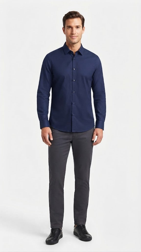 Camisa  Selected Azul Marino Hombre 8568