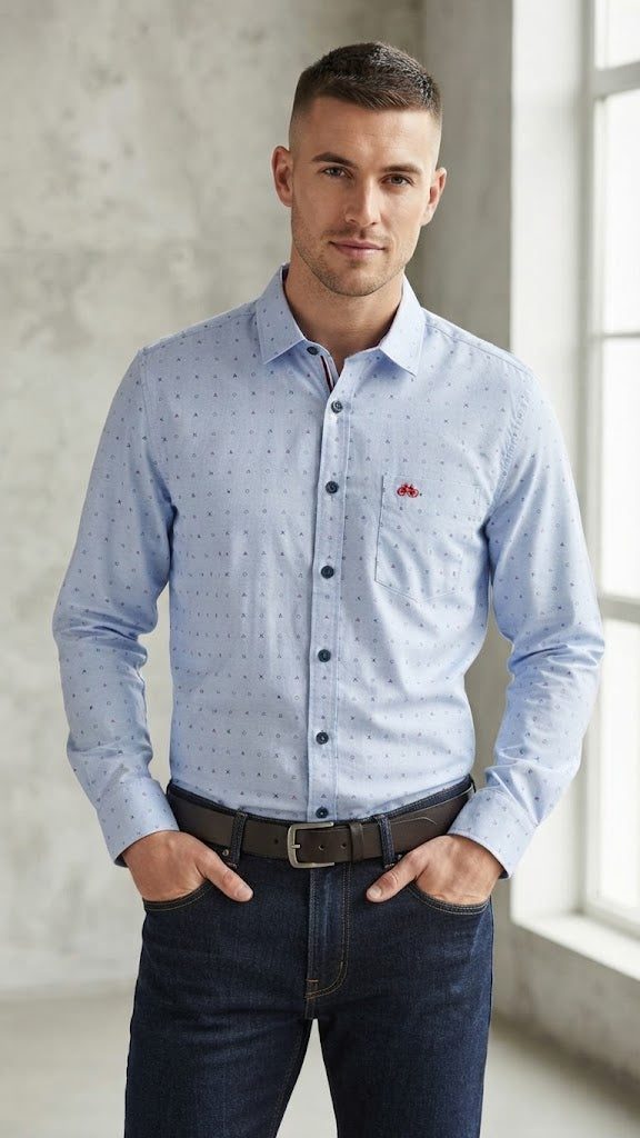 Camisa  Selected Azul Celeste Hombre 7384