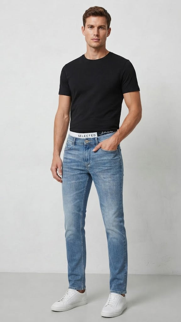Jeans Denim Azul Medio Seleceted Hombre 1248