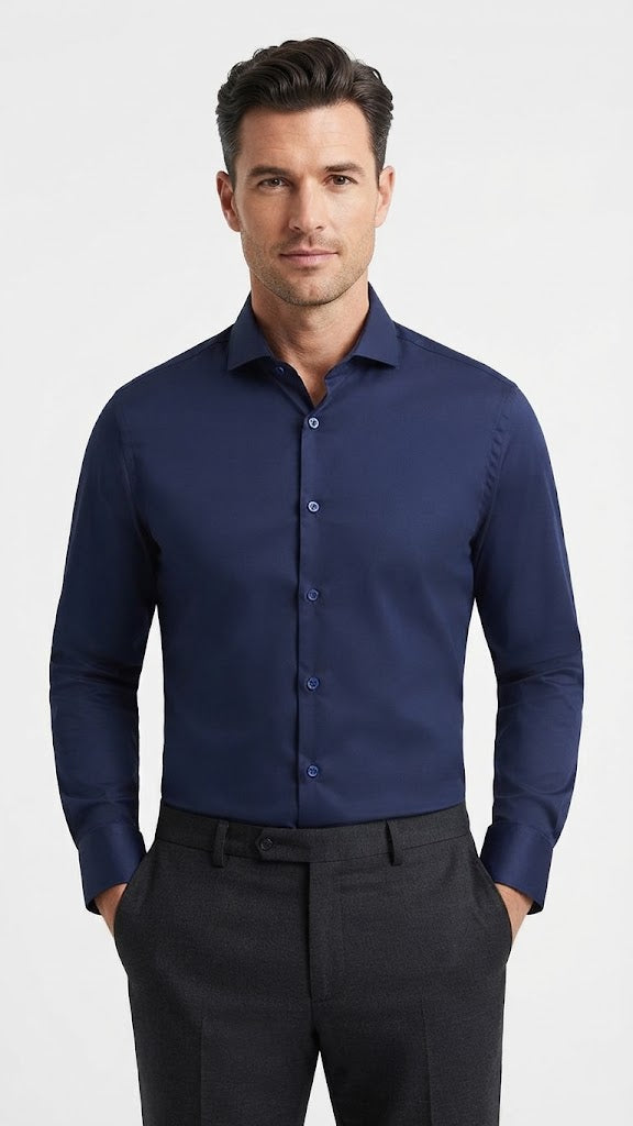 Camisa Azul Marino Selected Hombre 9468