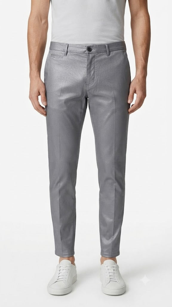 Pantalon Casual Selected Gris Azul Hombre