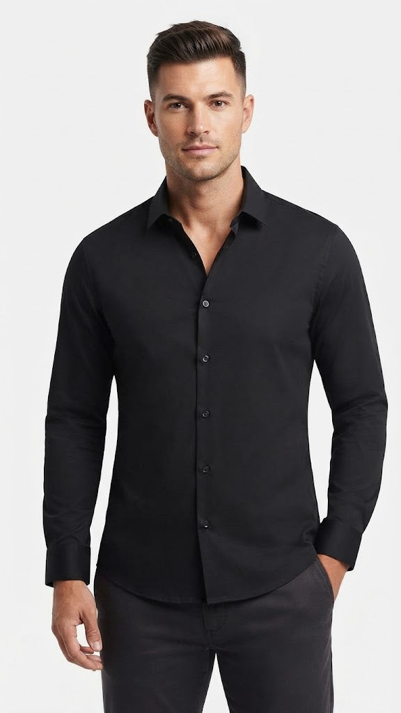 Camisa Negra Selected Hombre 1563