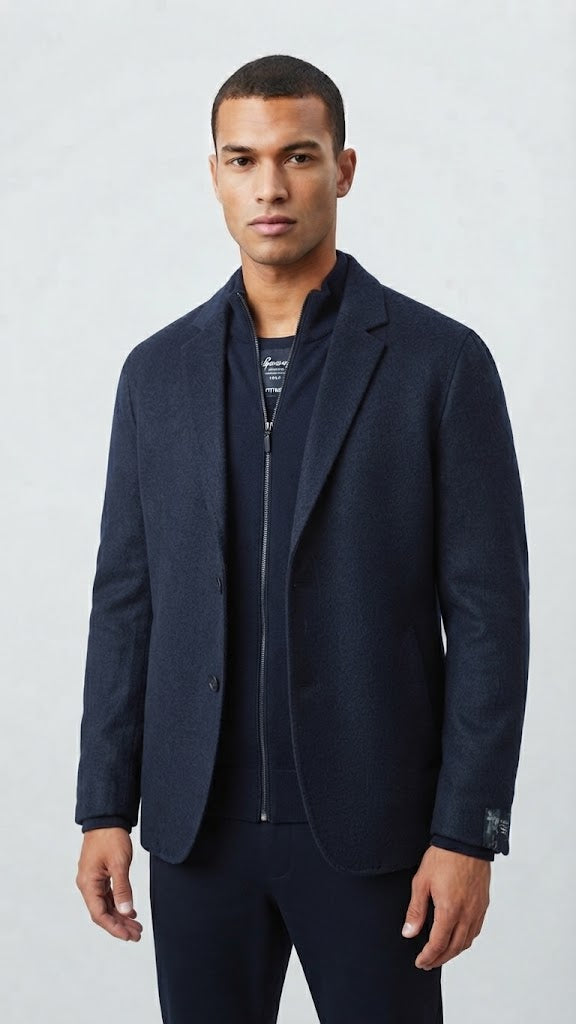 Abrigo Lana Azul Electrico Selected Hombre 0542