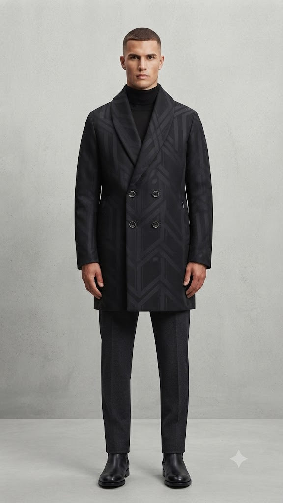 Abrigo Lana selected Negro Hombre