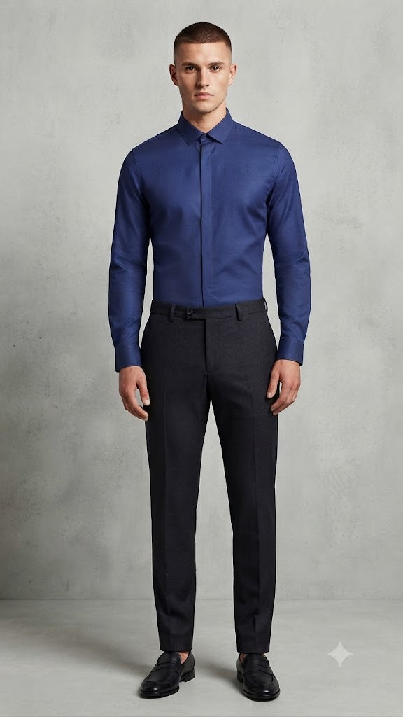 Camisa Selected Azul Hombre 8443