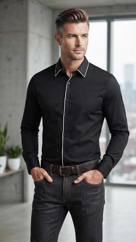 Camisa Negra Selected Hombre 0003