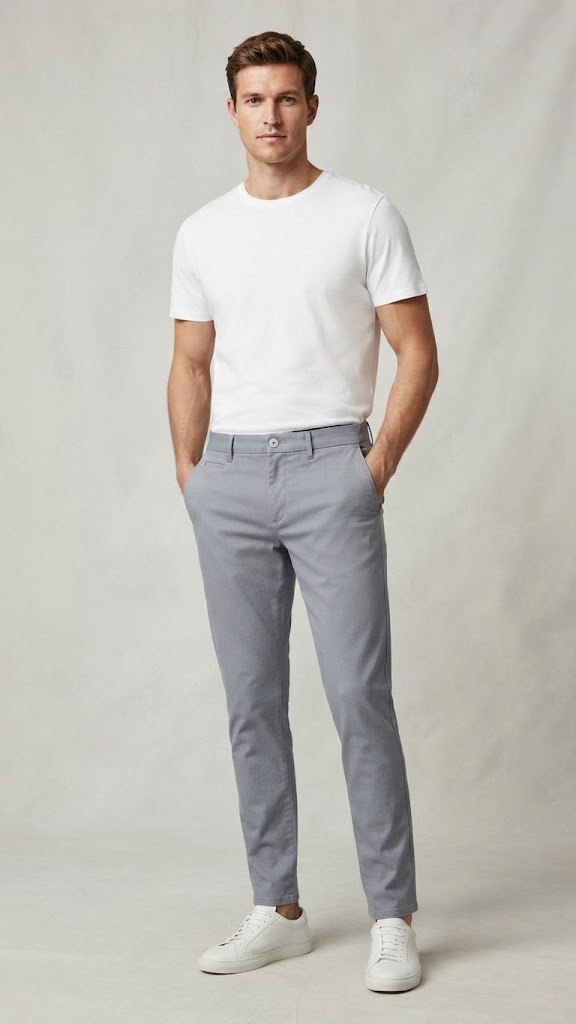 Pantalon Gris Azul Selected Hombre 0951