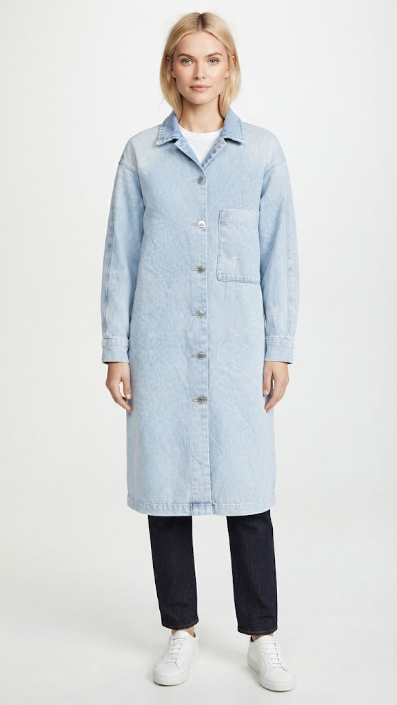 Abrigo Casual Denim Azul Claro Selected Mujer 3348