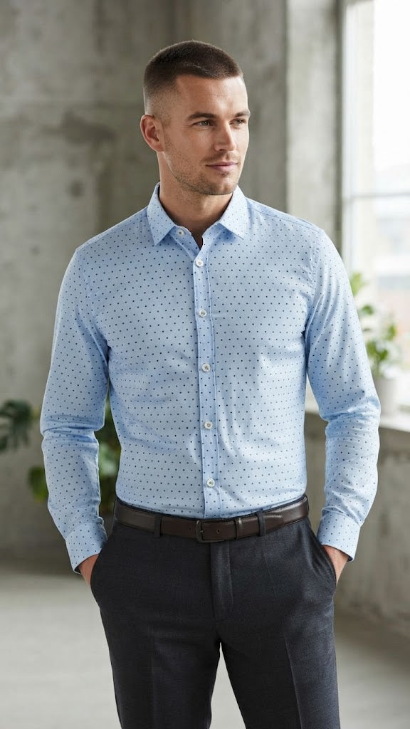 Camisa Azul Celeste Selected Hombre 8619