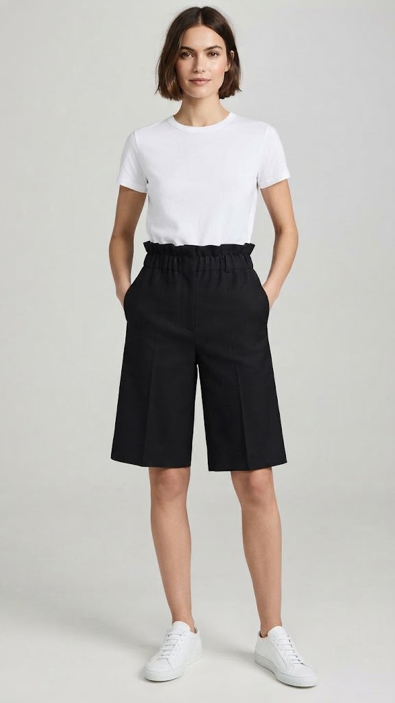 Pantalon Cortos Negro Selected Mujer 4720