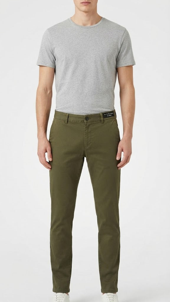 Pantalon Verde Oliva Oscuro Selected Hombre 2880