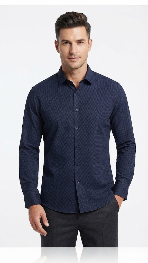 Camisa Azul Electrico Selected Hombre 0437