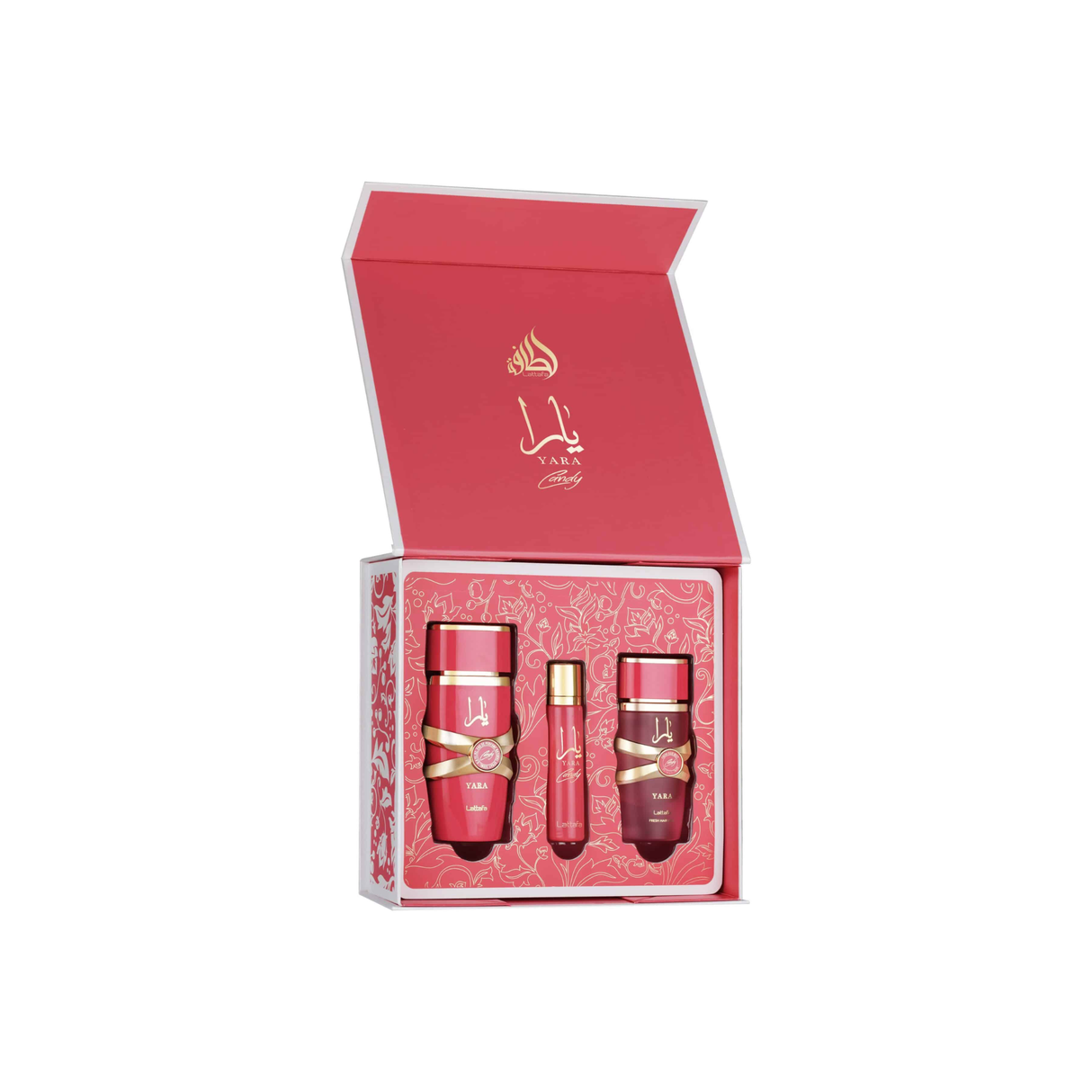 Estuche Yara Candy Lattafa Edp 100Ml + 12Ml + Hair Mist 50Ml Mujer