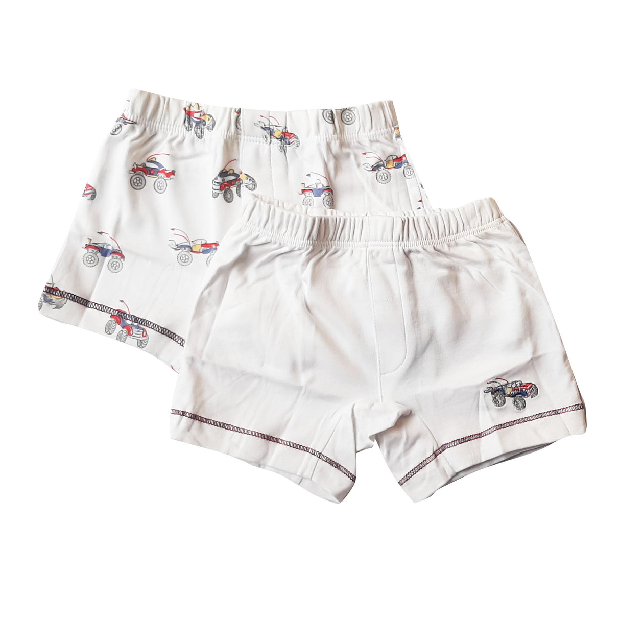 Boxer Babycottons Monster Cars Set X2 Blanco Azul