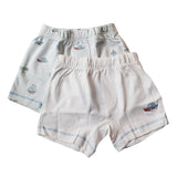 Boxer Babycottons Playtime Set X2 Blanco Celeste