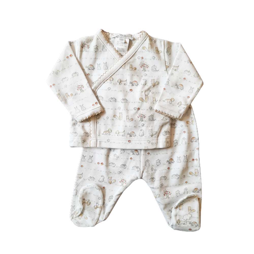 Set Babycottons In the Woops Batita Ml ranita c/pie Kaki