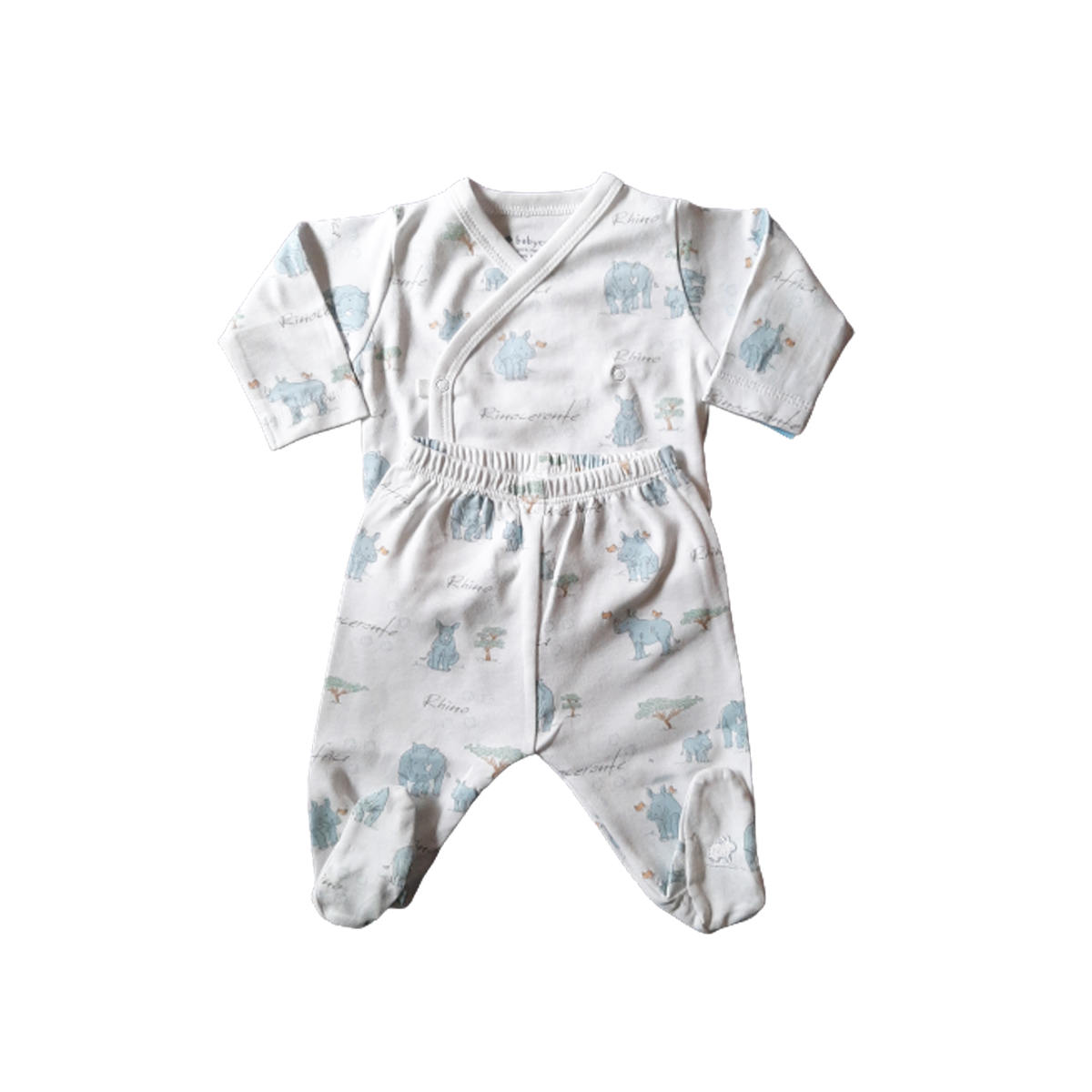 Pijama Babycottons Set Rhino Sleep Ml Azul