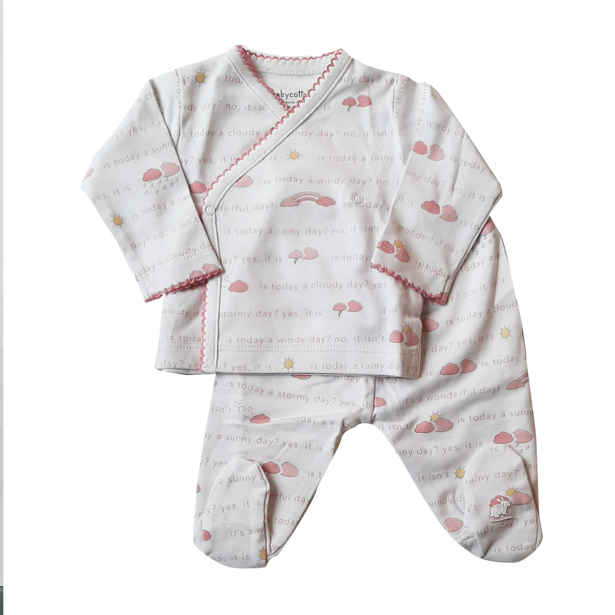 Set Babycottons Beatiful Day Blanco Rosa