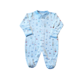 Enterito Babycottons Footie B. Basic .Bunnies Bco/Celeste